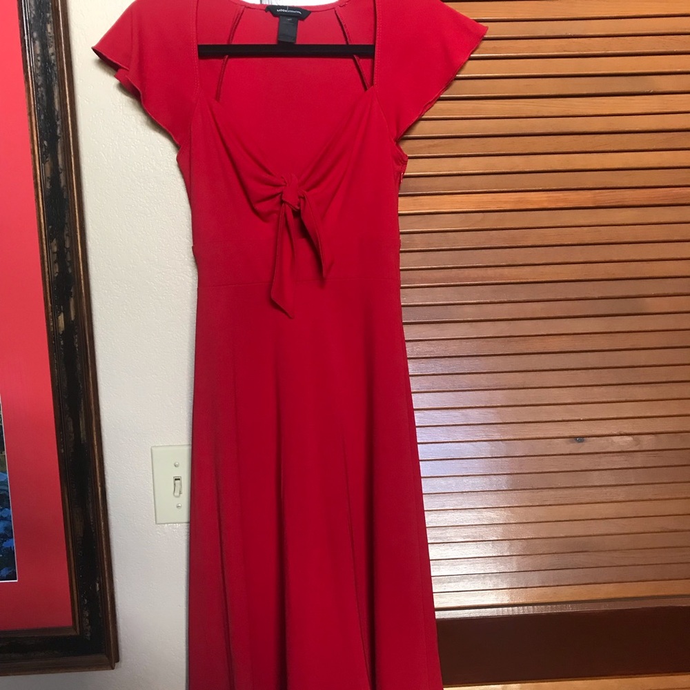 Red midi vintage style dress
